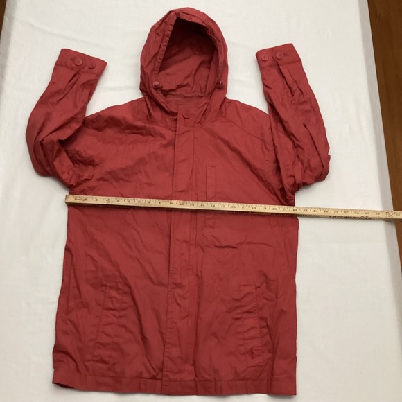 Dockers Mens Hooded Jacket Red Medium Waterproof Zip Up Windbreaker - Picture 3 of 13
